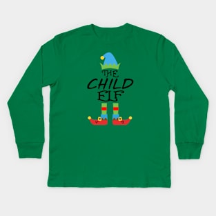 The Child Elf Matching Family Group Christmas Party SANTA Kids Long Sleeve T-Shirt